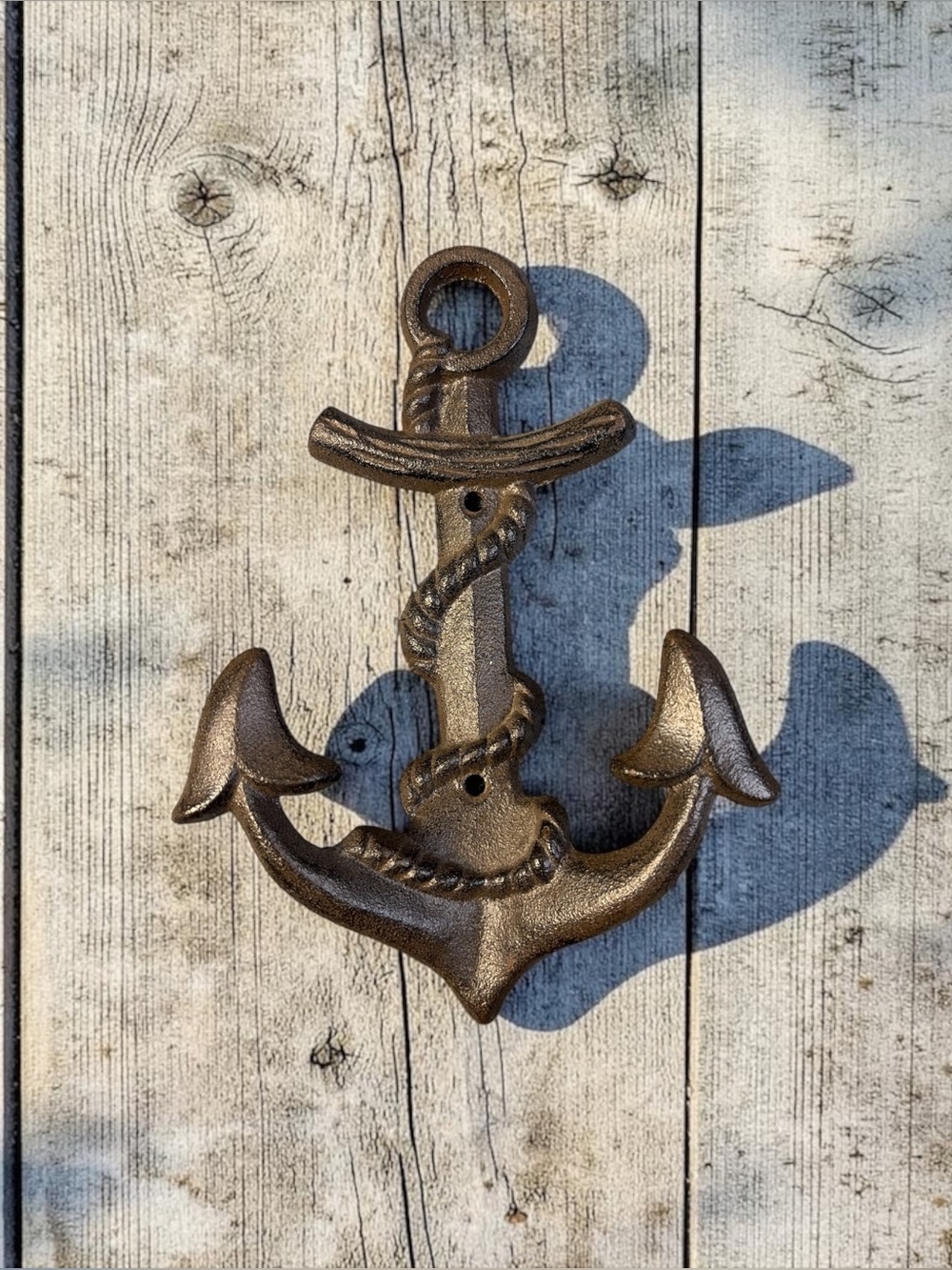 CAST IRON NAUTICAL ANCHOR WALL HOOK – RUSTIC BRONZE FINISH